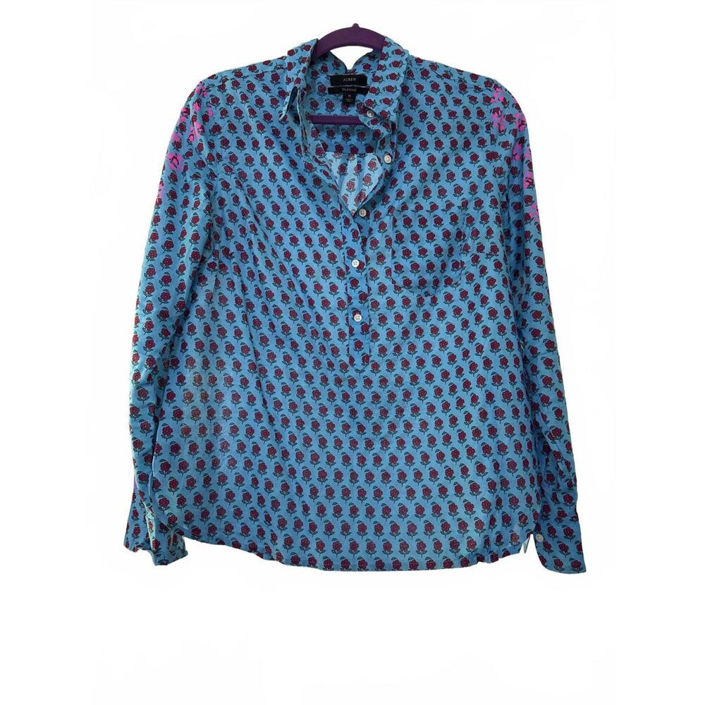 J Crew Floral Print Button-Up Shirt - Stylish & Comfortable
